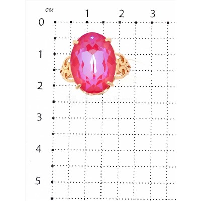 Кольцо из золочёного серебра с кристаллом Swarovski Розовый лотос